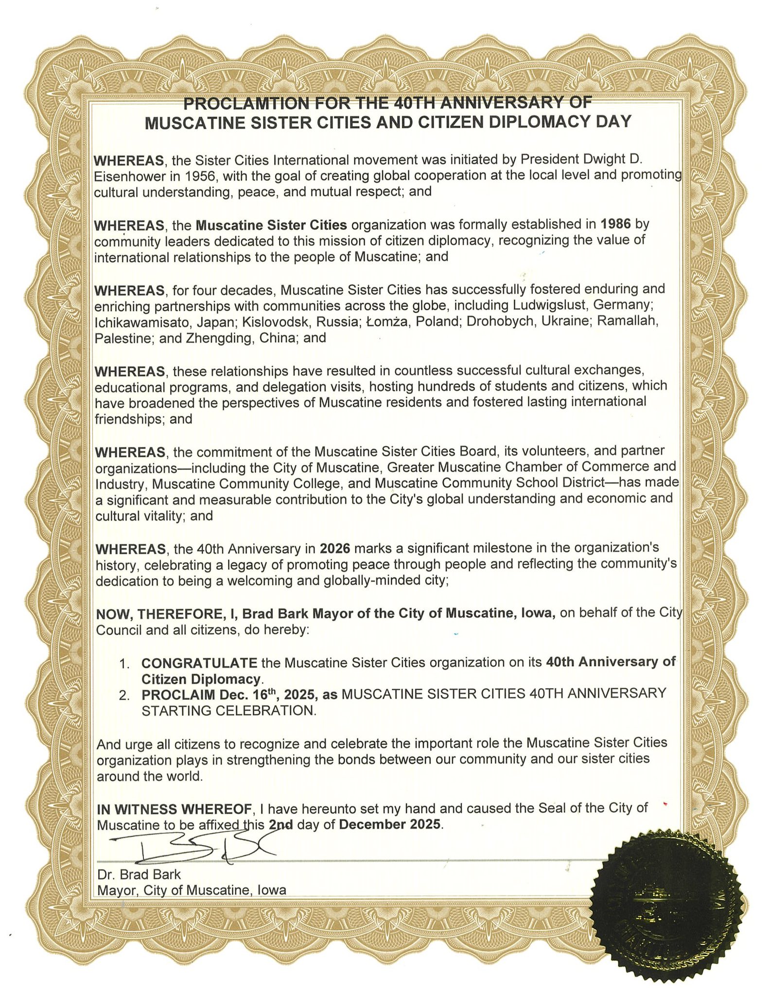 cITY pROCLAMATION